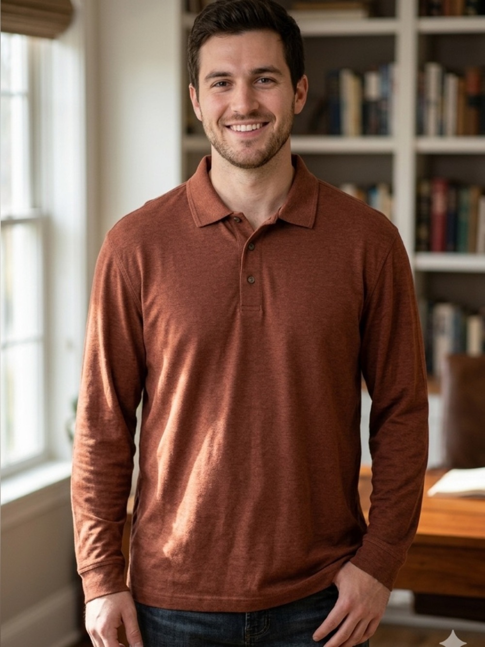 Jos. A. Bank | Men's Traveler’s Polo in Warm Rust | Sz XL